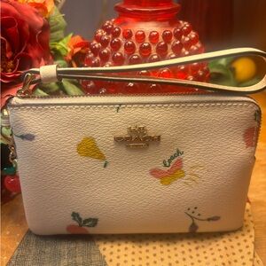 Coach Corner Zip Wristlet w/ Radish Charm